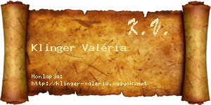 Klinger Valéria névjegykártya