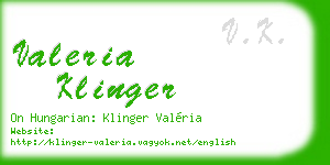 valeria klinger business card
